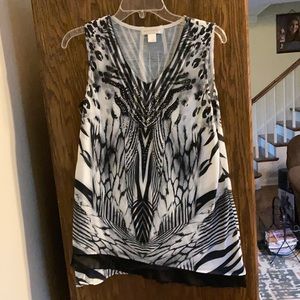 Christopher Banks- black, gray, white, lt. tan print